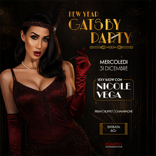 Poster per l'evento New Year Gatsby Party